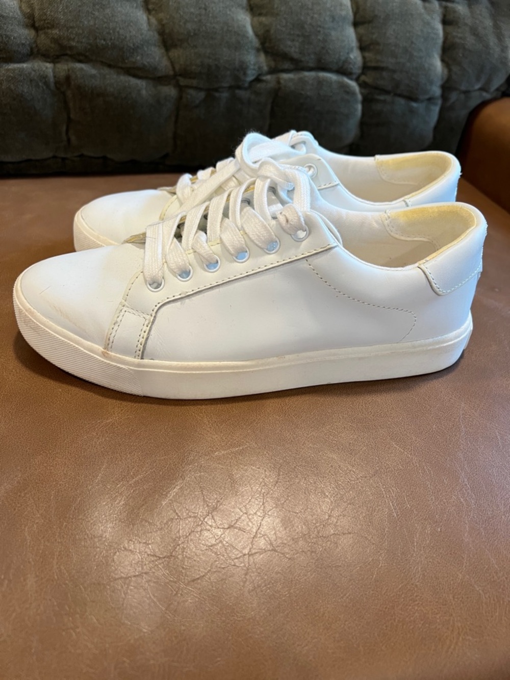Sam Edelman White Leather Low-Top Sneakers - Picture 3 of 4